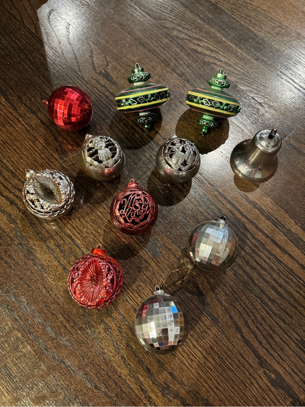 Vintage Bradford Exchange Ornaments Red, Green, Silver - UFO Die cut